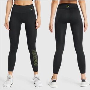 Gymshark Black Performance Leggings with Reflective Detail